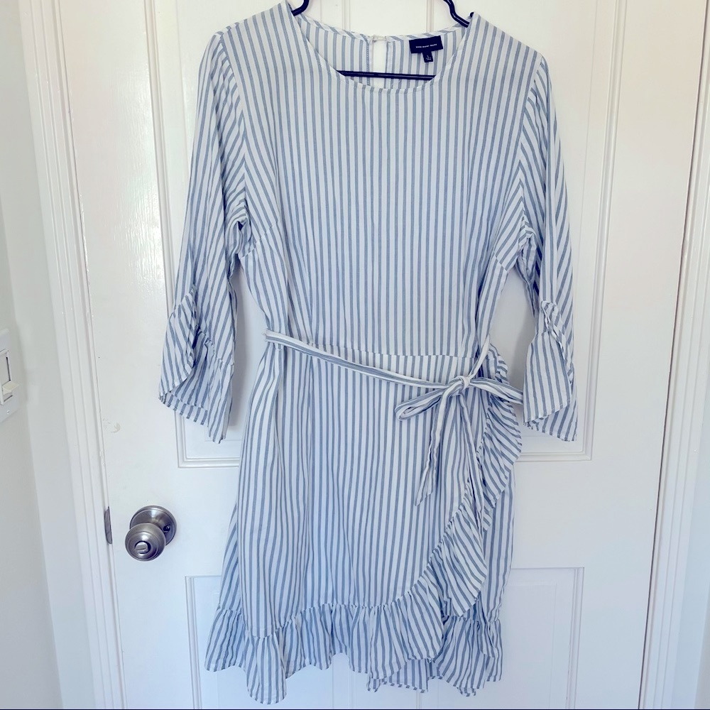Ruffle-Wrap Dress with Tie